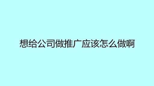 如何进行公司品牌的推广，希望大家踊跃的讨论下！